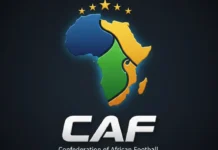 CAF and “Fair Play” Penalties: When Organizational Failure Becomes a Profitable Investment! Map of Africa with CAF logo representing football organizational challenges and financial penalties